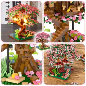 KLOCKI KONSTRUKCYJNE DRZEWKO JAPOŃSKIE KWIAT WIŚNI DOMEK NA DRZEWIE 2008 EL