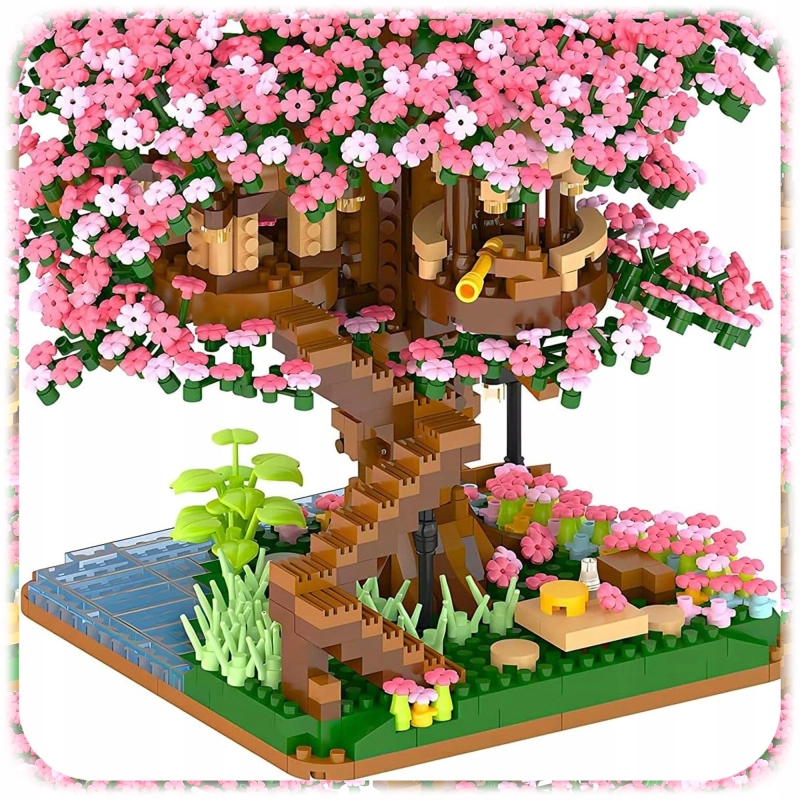 KLOCKI KONSTRUKCYJNE DRZEWKO JAPOŃSKIE KWIAT WIŚNI DOMEK NA DRZEWIE 2008 EL