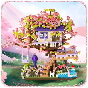 KLOCKI KONSTRUKCYJNE DRZEWKO BONSAI KWIATY WIŚNI DOMEK NA DRZEWIE 973 EL