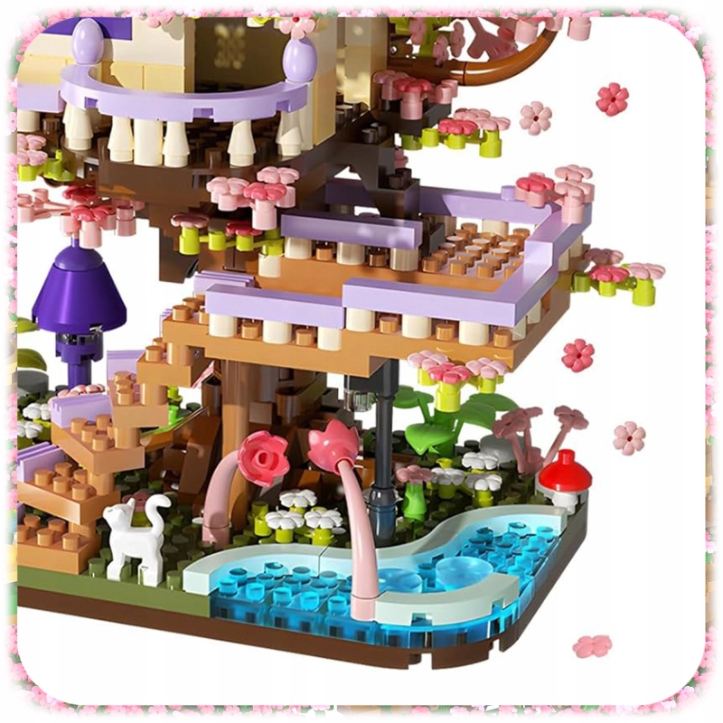 KLOCKI KONSTRUKCYJNE DRZEWKO BONSAI KWIATY WIŚNI DOMEK NA DRZEWIE 973 EL