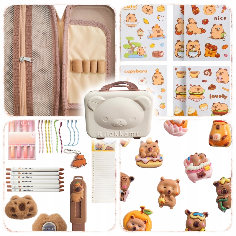 ZESTAW KREATYWNY DLA DZIECI KAPIBARA W WALIZCE 149EL+ WALIZKA AKCESORIA DIY