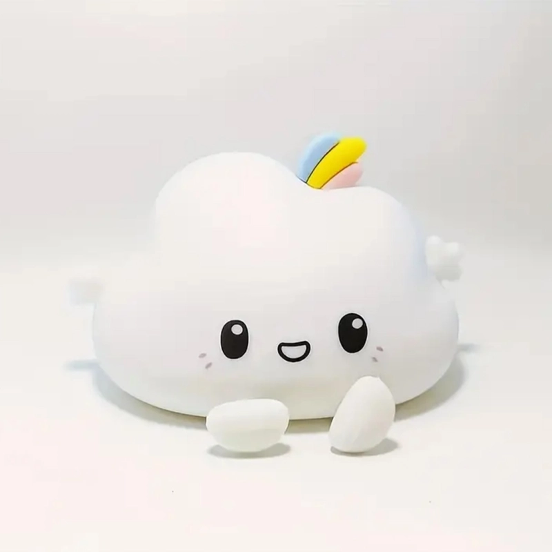 LAMPKA NOCNA SILIKONOWA MIĘKKA CHMURKA DLA DZIECI LED KOLOROWA + KABEL USB