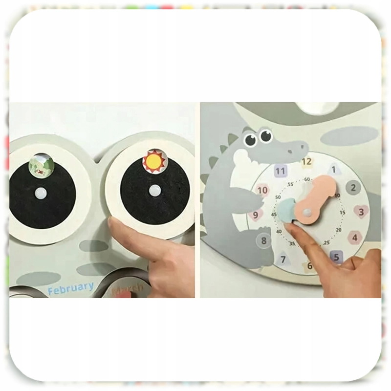 XXL TABLICA SENSORYCZNA MANIPULACYJNA MONTESSORI DREWNIANA KROKODYL 118CM!