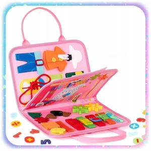 TABLICA SENSORYCZNA MONTESSORI MANIPULACYJNA KSIĄŻECZKA FILCOWA JEDNOROŻEC