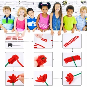 ZESTAW KREATYWNY DO PRAC RĘCZNYCH 1200 ELEMENTÓW DLA DZIECI PLASTYCZNY