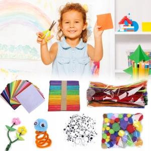 ZESTAW KREATYWNY DO PRAC RĘCZNYCH 1200 ELEMENTÓW DLA DZIECI PLASTYCZNY