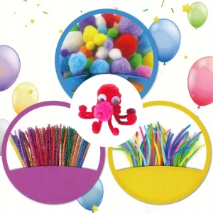 ZESTAW KREATYWNY DO PRAC RĘCZNYCH 1200 ELEMENTÓW DLA DZIECI PLASTYCZNY