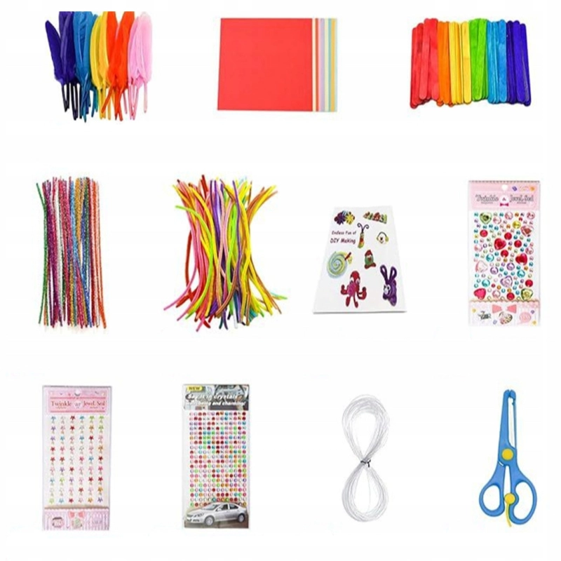 ZESTAW KREATYWNY DO PRAC RĘCZNYCH 1200 ELEMENTÓW DLA DZIECI PLASTYCZNY