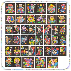 ZESTAW DO MALOWANIA PIASKIEM KREATYWNY DLA DZIECKA 30 KOLORÓW 74 OBRAZKI