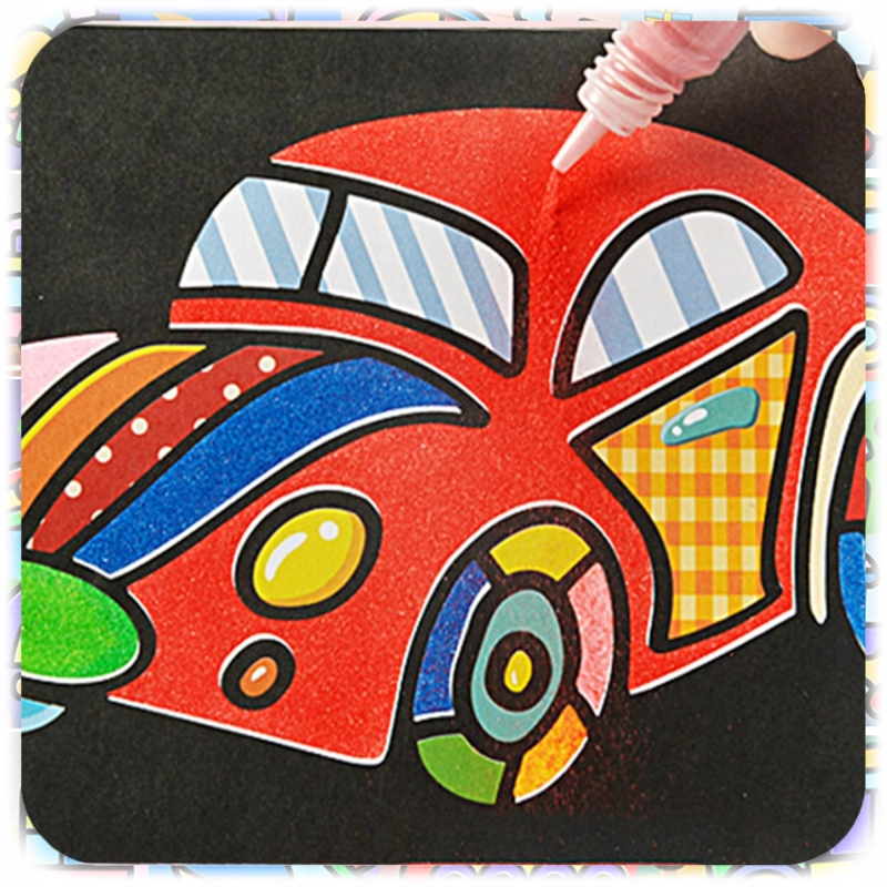 ZESTAW DO MALOWANIA PIASKIEM KREATYWNY DLA DZIECKA 30 KOLORÓW 74 OBRAZKI