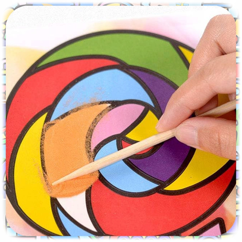 ZESTAW DO MALOWANIA PIASKIEM KREATYWNY DLA DZIECKA 30 KOLORÓW 74 OBRAZKI