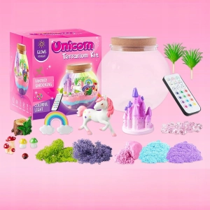 KREATYWNY ZESTAW DIY JEDNOROŻEC MAGICZNE TERRARIUM PODŚWIETLENIE LED +PILOT