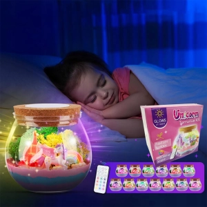 KREATYWNY ZESTAW DIY JEDNOROŻEC MAGICZNE TERRARIUM PODŚWIETLENIE LED +PILOT