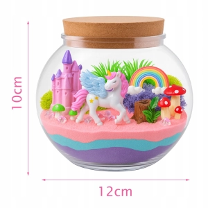 KREATYWNY ZESTAW DIY JEDNOROŻEC MAGICZNE TERRARIUM PODŚWIETLENIE LED +PILOT