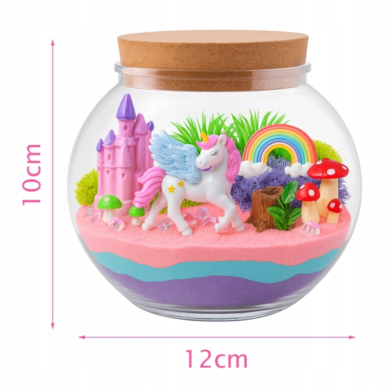 KREATYWNY ZESTAW DIY JEDNOROŻEC MAGICZNE TERRARIUM PODŚWIETLENIE LED +PILOT