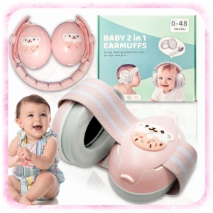 SŁUCHAWKI WYGŁUSZAJĄCE OCHRONNE DLA DZIECI NIEMOWLĄT NAUSZNIKI RÓŻOWE