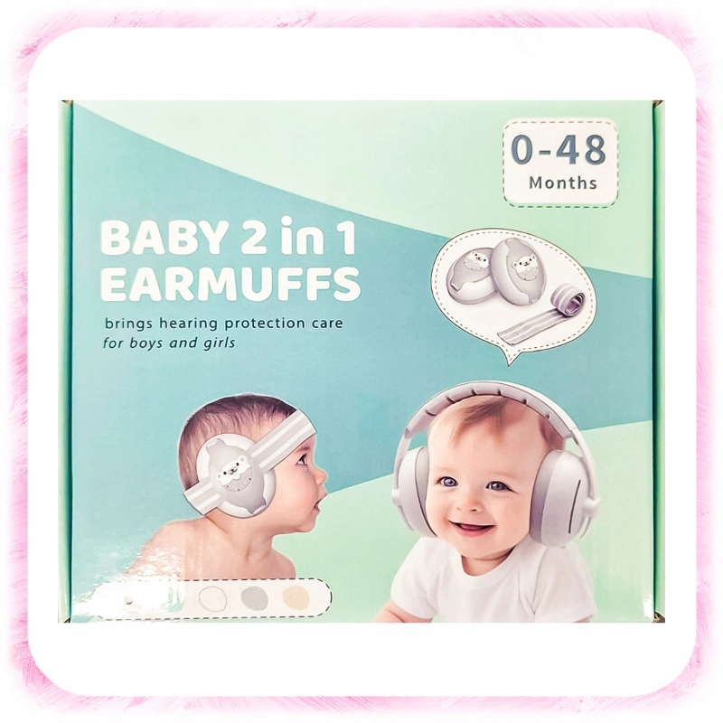 SŁUCHAWKI WYGŁUSZAJĄCE OCHRONNE DLA DZIECI NIEMOWLĄT NAUSZNIKI RÓŻOWE