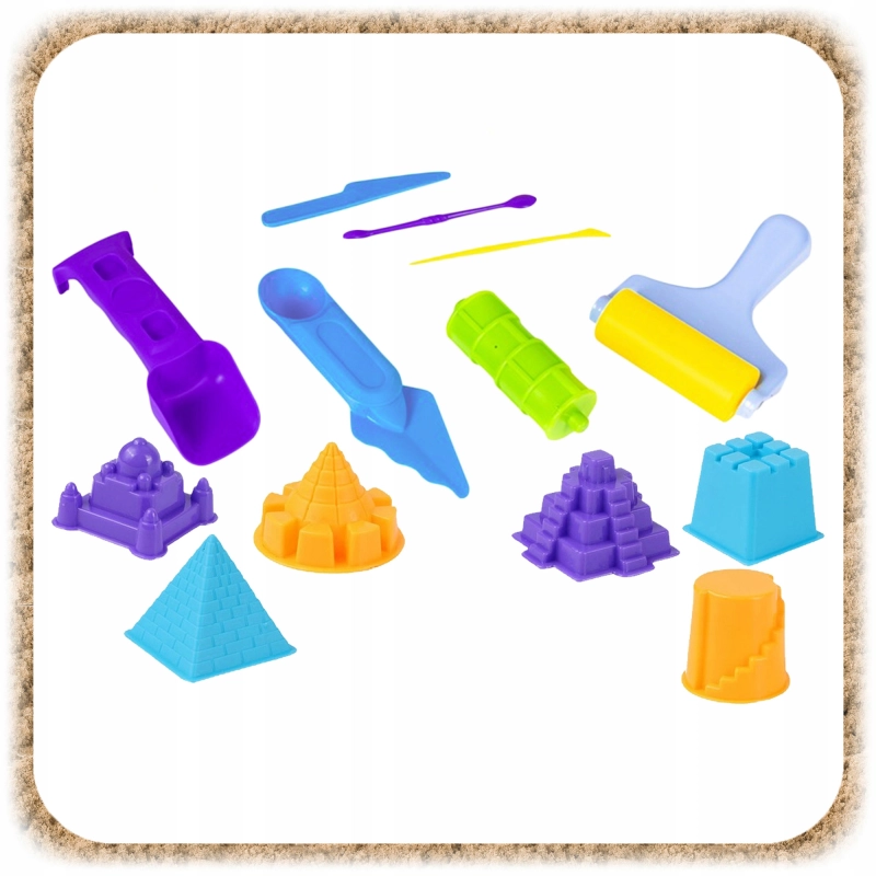 ZESTAW KONSTRUKCYJNY PIASEK KINETYCZNY DLA DZIECI POJAZDY BUDOWLANE DŹWIG