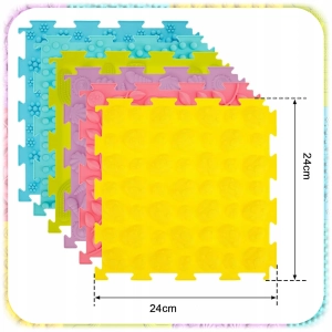 MATA ORTOPEDYCZNA Sensoryczna Puzzle 8 EL do Masażu Stóp Płaskostopie mix