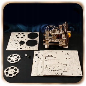 TOR KULKOWY DREWNIANY MECHANICZNY RUCHOMY PUZZLE 3D DO SKŁADANIA DIY 237EL