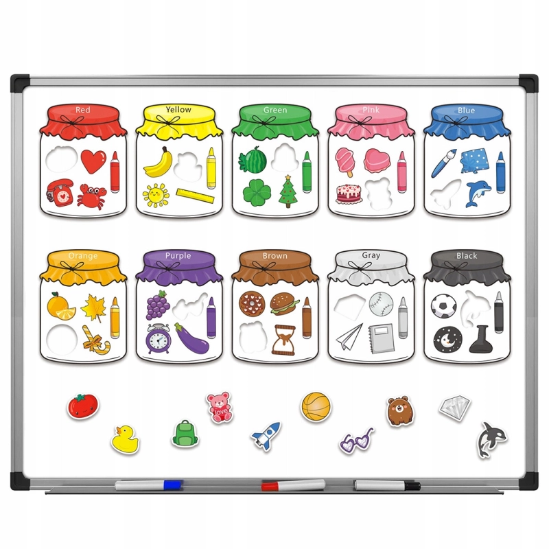 MAGNESY NA TABLICE MAGNETYCZNĄ LODÓWKĘ ZESTAW EDUKACYJNY DLA DZIECI 10 SZT