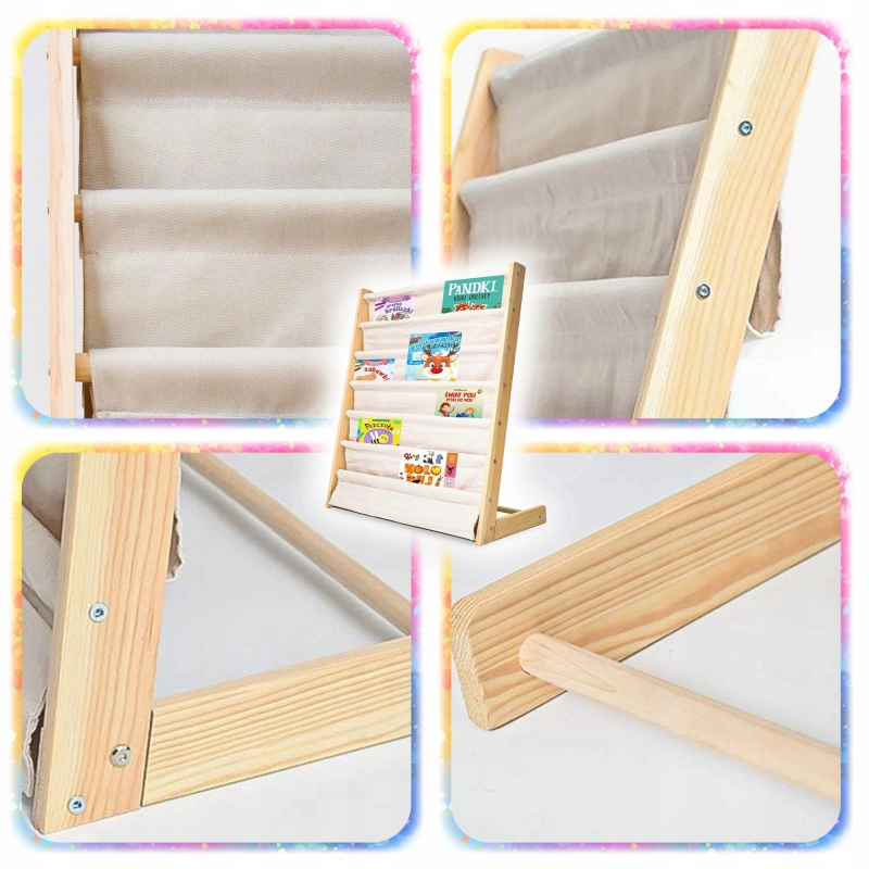 REGAŁ SZAFKA NA KSIĄŻKI DLA DZIECI STOJAK 79 CM ORGANIZER 6 PÓŁEK LOFT 2 KG