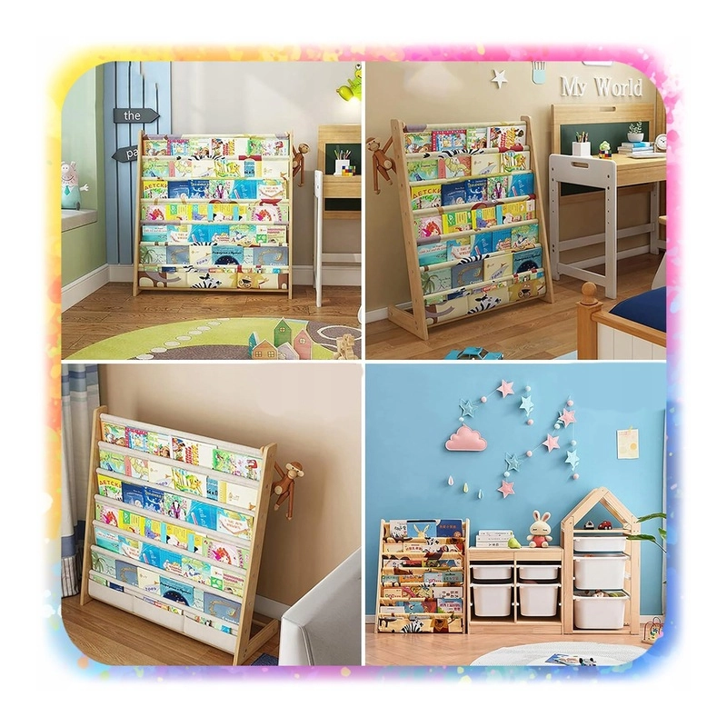 REGAŁ SZAFKA NA KSIĄŻKI DLA DZIECI STOJAK 79 CM ORGANIZER 6 PÓŁEK LOFT 2 KG