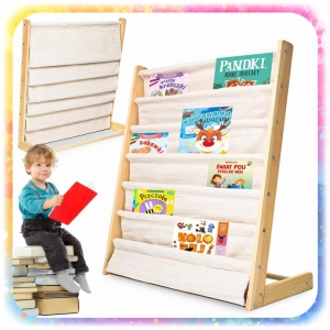 REGAŁ SZAFKA NA KSIĄŻKI DLA DZIECI STOJAK 79 CM ORGANIZER 6 PÓŁEK LOFT 2 KG