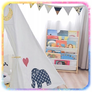 REGAŁ SZAFKA NA KSIĄŻKI DLA DZIECI STOJAK 79 CM ORGANIZER 6 PÓŁEK LOFT 2 KG