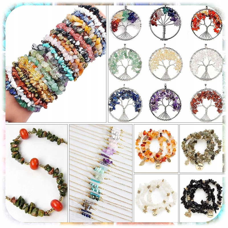 Zestaw Do Robienia Biżuterii Bransoletek Bizuteria Z Kamieni 1203 El + ETUI