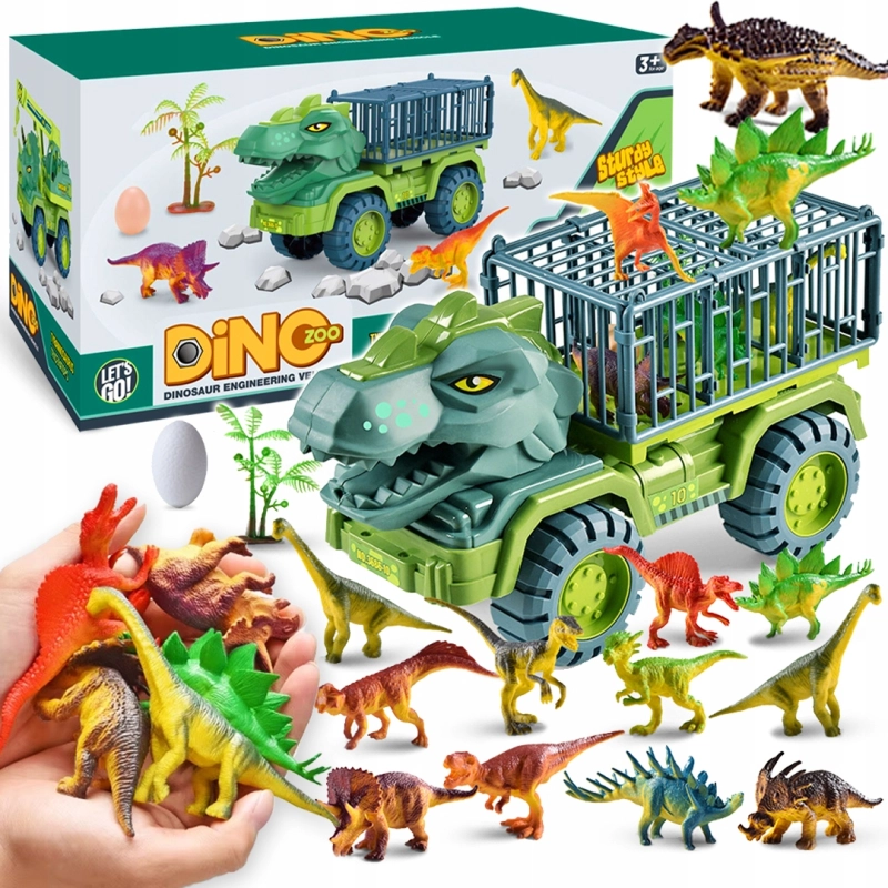 DINOZAUR ZESTAW AUTO TRANSPORTER FIGURKA T-REX DINO PARK ZABAWKA DLA DZIECI