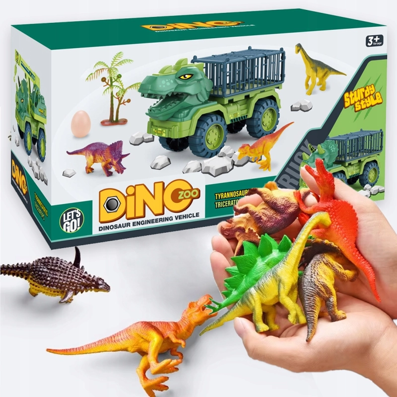 DINOZAUR ZESTAW AUTO TRANSPORTER FIGURKA T-REX DINO PARK ZABAWKA DLA DZIECI