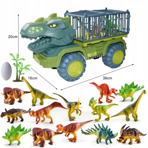 DINOZAUR ZESTAW AUTO TRANSPORTER FIGURKA T-REX DINO PARK ZABAWKA DLA DZIECI