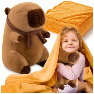 KAPIBARA MASKOTKA PLUSZAK 35 CM ZESTAW DUŻA CAPYBARA + KOCYK PREZENT DZIECI