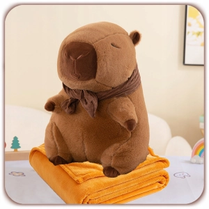 KAPIBARA MASKOTKA PLUSZAK 35 CM ZESTAW DUŻA CAPYBARA + KOCYK PREZENT DZIECI