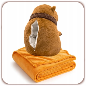 KAPIBARA MASKOTKA PLUSZAK 35 CM ZESTAW DUŻA CAPYBARA + KOCYK PREZENT DZIECI