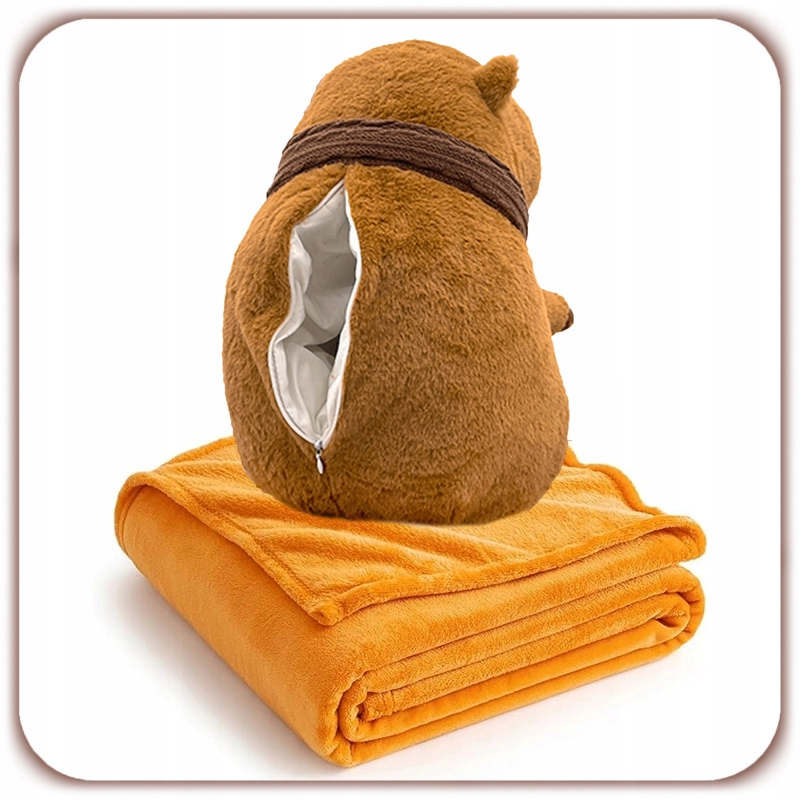 KAPIBARA MASKOTKA PLUSZAK 35 CM ZESTAW DUŻA CAPYBARA + KOCYK PREZENT DZIECI