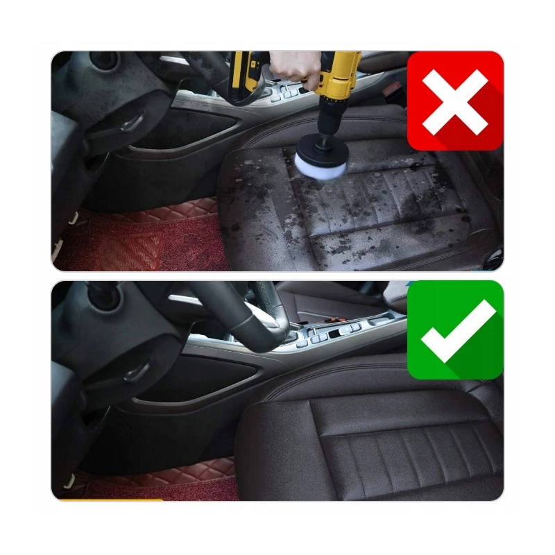 SZCZOTKI SPRZĄTAJĄCE CZYSZCZĄCE NA WIERTARKĘ WKRĘTARKĘ PADY NYLONOWE ZESTAW