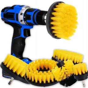 ZESTAW 5 SZT SZCZOTKI SPRZĄTAJĄCE CZYSZCZĄCE NA WIERTARKĘ WKRĘTARKĘ PADY