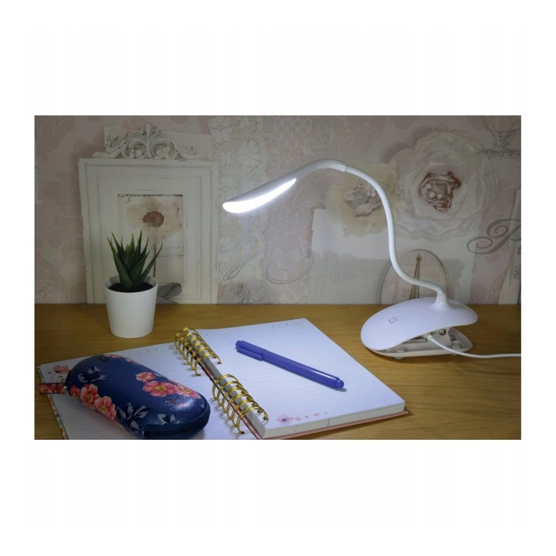 LAMPKA BIURKOWA SZKOLNA NA BIURKO NA KLIPS LED USB DOTYK 3 TRYBY REGULACJA