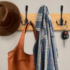 WIESZAK HACZYK ŚCIENNY ZESTAW 5x METALOWY UCHWYT MEBLOWY NA UBRANIA KURTKI