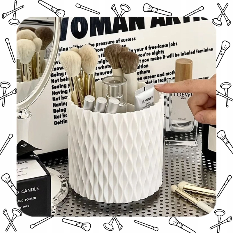 OBROTOWY 360 ORGANIZER NA PĘDZLE DO MAKIJAŻU I KOSMETYKI POJEMNIK KUFEREK