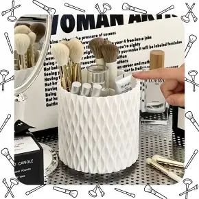 OBROTOWY 360 ORGANIZER NA PĘDZLE DO MAKIJAŻU I KOSMETYKI POJEMNIK KUFEREK