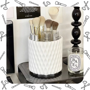 OBROTOWY 360 ORGANIZER NA PĘDZLE DO MAKIJAŻU I KOSMETYKI POJEMNIK KUFEREK