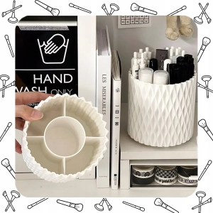 OBROTOWY 360 ORGANIZER NA PĘDZLE DO MAKIJAŻU I KOSMETYKI POJEMNIK KUFEREK