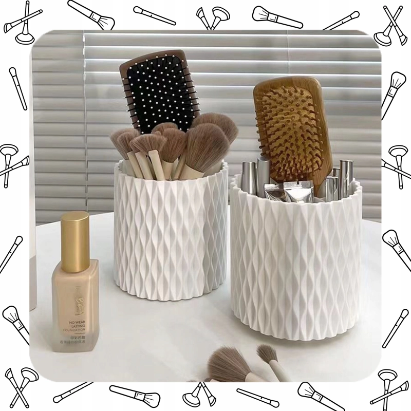 OBROTOWY 360 ORGANIZER NA PĘDZLE DO MAKIJAŻU I KOSMETYKI POJEMNIK KUFEREK