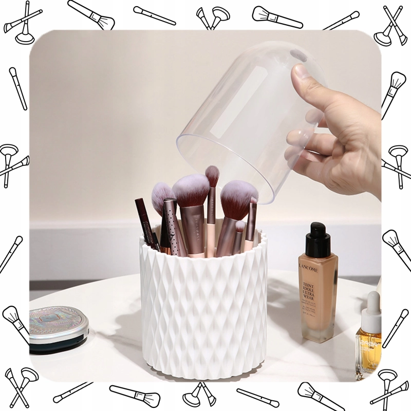 OBROTOWY 360 ORGANIZER NA PĘDZLE DO MAKIJAŻU I KOSMETYKI POJEMNIK KUFEREK