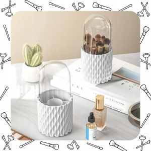 OBROTOWY 360 ORGANIZER NA PĘDZLE DO MAKIJAŻU I KOSMETYKI POJEMNIK KUFEREK