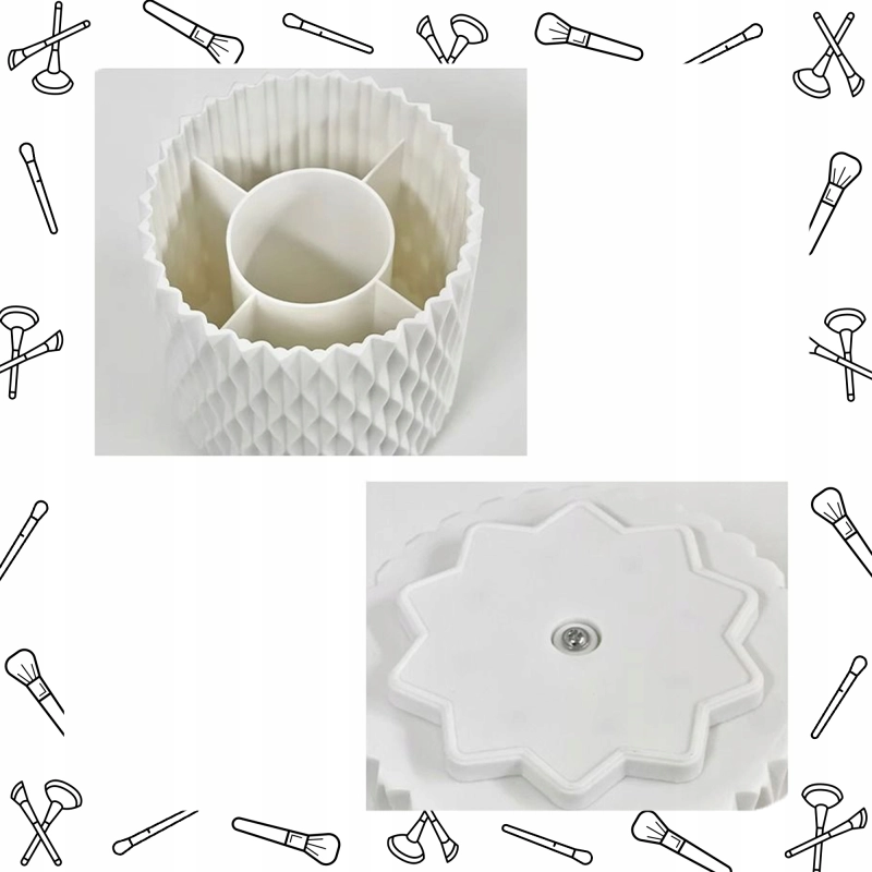 OBROTOWY 360 ORGANIZER NA PĘDZLE DO MAKIJAŻU I KOSMETYKI POJEMNIK KUFEREK