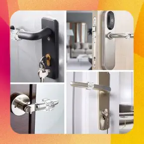 SILIKONOWY ODBOJNIK NA DRZWI KLAMKĘ OSŁONA OGRANICZNIK PRZEZROCZYSTY 10 SZT